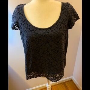 American Eagle Outfitters grey lace blouse, size M